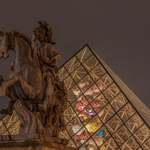 Louis XIV Statue and Louvre Pyramid, Paris
