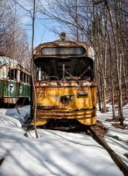 Trolley Graveyard | 1947 Yellow St Louis PCC PA Transit Car