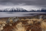 Lake Tekapo beneath the clouds