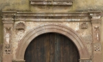 El Hospitalito, façade portal closeup