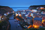 Twilight over Staithes, North Yorkshire.