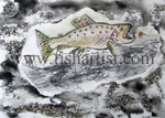 Taupo Early Morning Brown Trout Watercolour.
