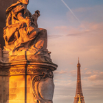 Pont Alexandre III Statue and Eiffel Tower, Paris