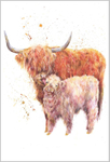 Highland Cow Mum and Baby Fine Art Print 765