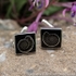 Sold jcai 53 Whitby Jet Cufflinks & Ammonite Inlay
