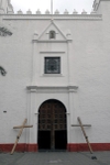 La Asunción, façade portal, choir loft window & pediment