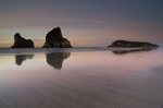 Wharariki Beach sunset glow