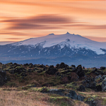 Snaefellsjokull Sunset, Snaefellsnes, Iceland