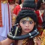 Child dressed as Shiva, Kolkata (formerly Calcutta), India