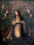 Nuestra Señora de los Remedios, choir loft painting, Virgin Immaculate