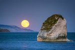 z3232 Moonrise over Stag Rock, Freshwater Bay