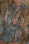 Santa María, N wall mural, devil with torture clamp