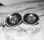 Whitby Jet Cufflinks Ammonite Inlay portfolio