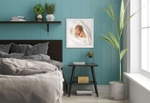 Interior light bedroom. Scandinavian style. 3D rendering