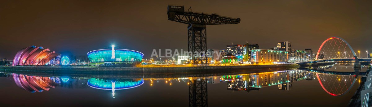 Clydeside Panorama at Night - My Glasgow