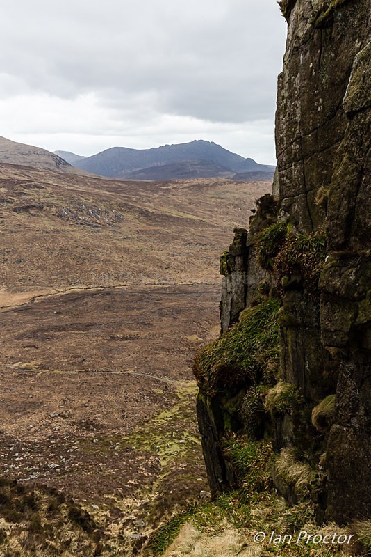 Portrait view from gully on Eagle Mountain - Mourne Mountains