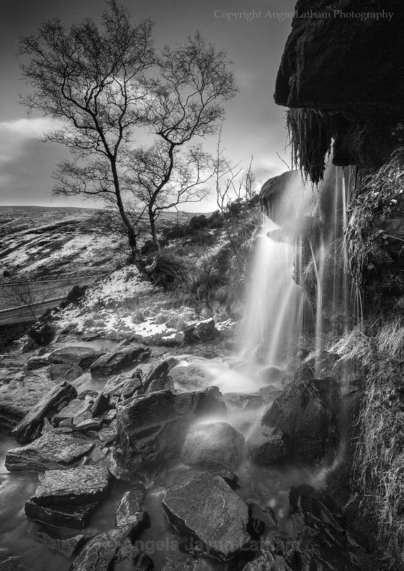 Brecon Waterfall - Black & White