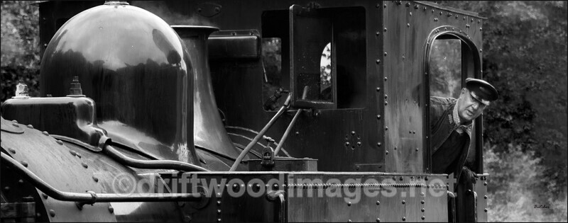 WLLR The Earl and Driver bw - The Welshpool & Llanfair Light Railway