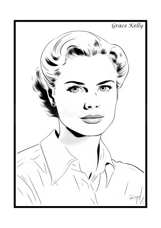 Grace Kelly Film Movie Poster Fine Art Print by Paul Duddell-Whispers & Strokes