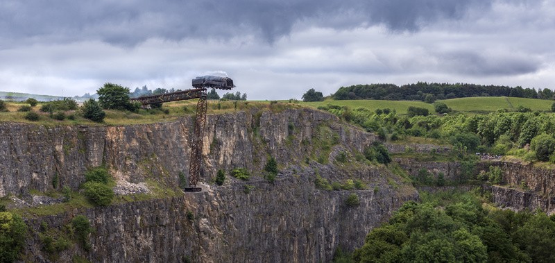 Train leaves the bridge , Wide angle - Mission Impossible Train Crash Collection
