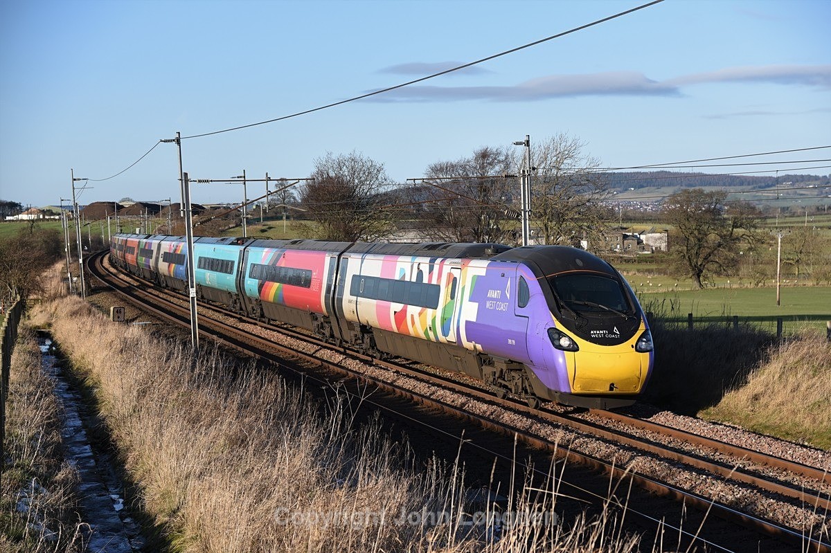 JL - 20.1.23 390119 1M13 12:40 Glasgow - Euston, Hackthorpe - West Coast Main Line (north to south)