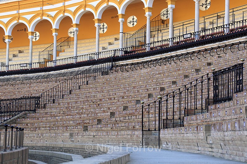 Seville bullring spectator seating, Spain - Seville, Spain