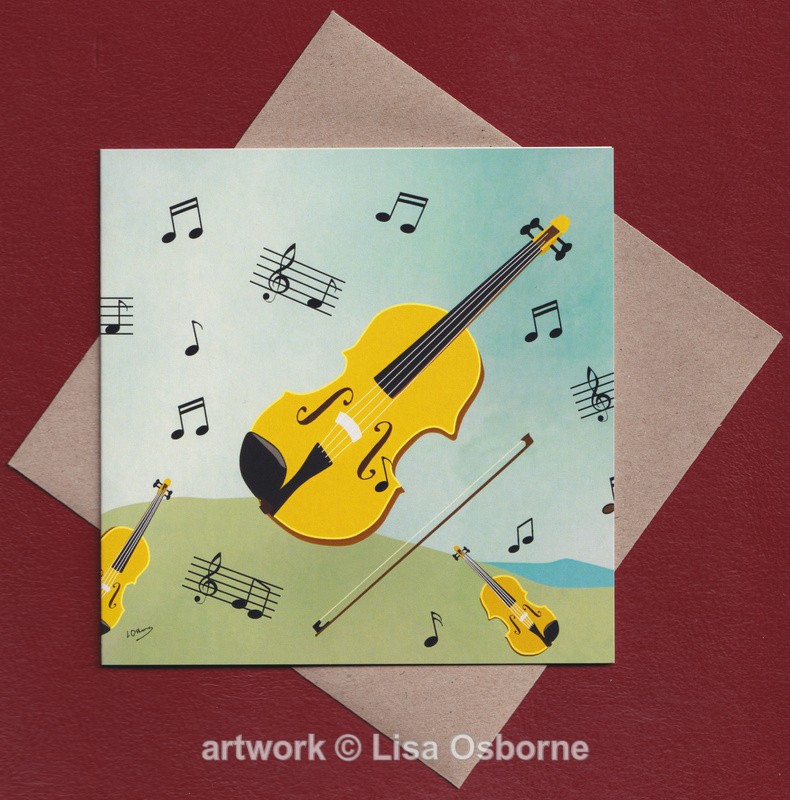 Violins greetings card - Cards