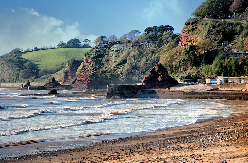 DW32  A beautiful ay at Dawlish near Boat Cove - Greetings Cards Dawlish