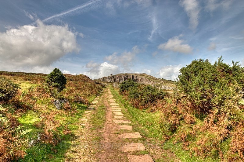 CW14 One in stock - Old Tramline leading to the Cheeswring - Greetings Cards - Liskeard and Bodmin Moor