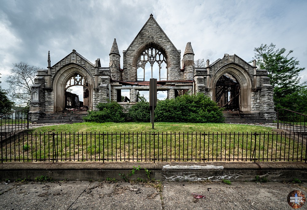 Third Presbyterian Church, Chester PA | Charred Facade - Third Presbyterian Church