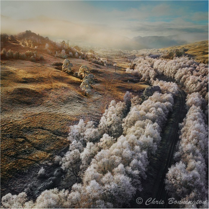 Burning off the mist - Aerial