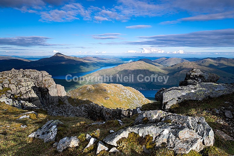 Ben Lomond, Loch Lomond and Loch Long from Ben Narnain, Argyll & Bute - Landscape format