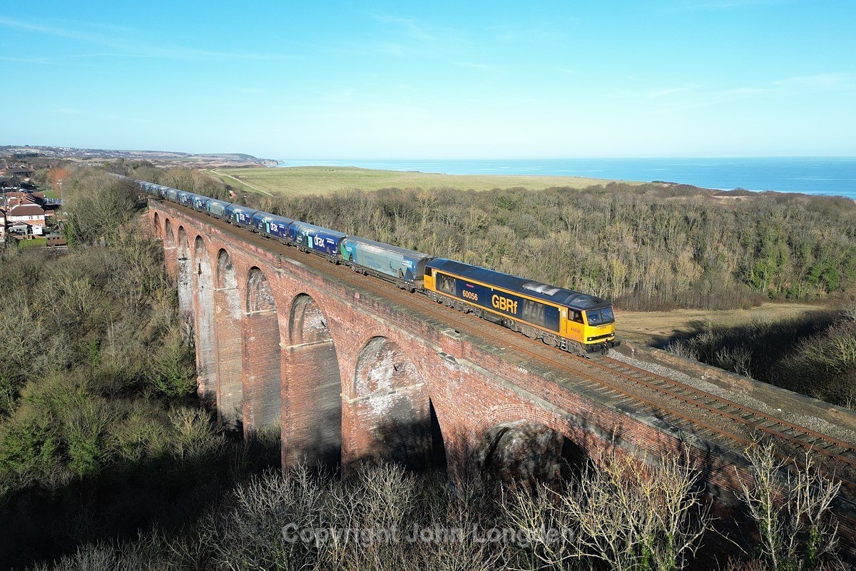JL - 6.2.25 60056 6H70 Tyne Dock CT - Drax, Horden Viaduct - Latest shots