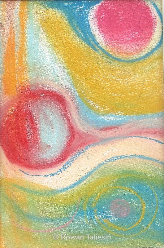 Jazz 3 copyright of Rowan Taliesin, pastel abstract.