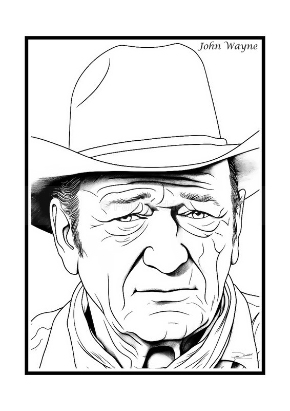 John Wayne Film Movie Poster Fine Art Print by Paul Duddell-Whispers & Strokes
