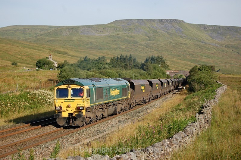 9.8.12 - 66527 'Don Raider' 6E76 Hunterston - West Burton, Ais Gill - Ais Gill - Summit
