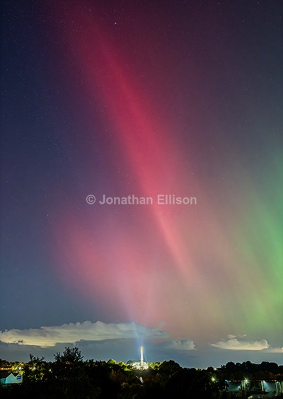 Aurora Above Preston England Temple - Northern Lights