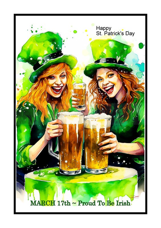 Festive Heartbeat, St Patrick's Day Paintings by Paul Duddell, Whispers & Strokes - Artist, Painter, and Photographer
