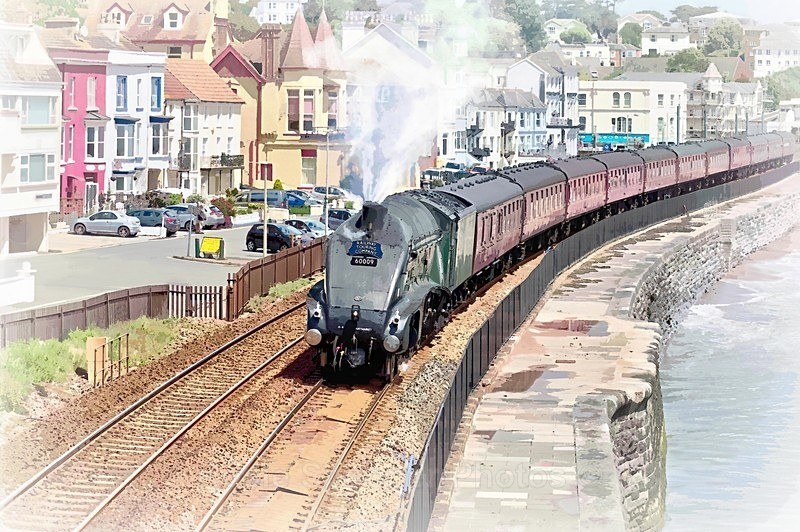 DW26 - Union of Africa 60009 passing through Dawlish - Greetings Cards - Trains