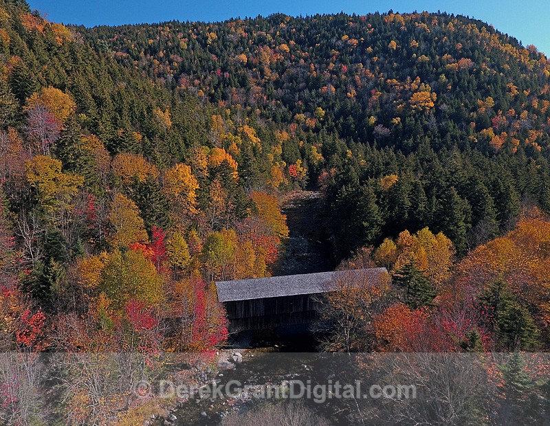 New Brunswick Autumn Foliage Crooked Creek Covered Bridge Canada - Autumn Foliage