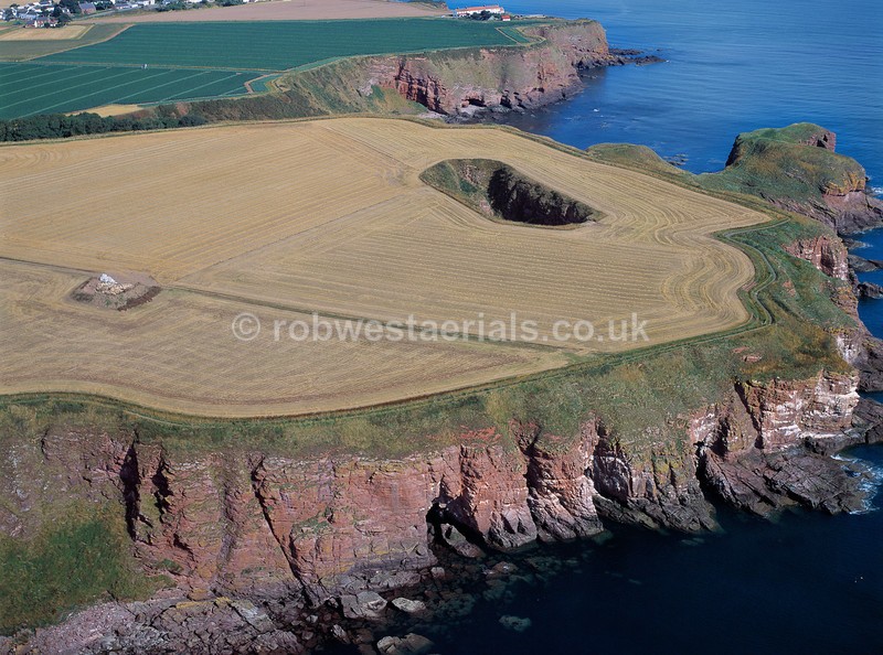 aerial pictures of Scotland east coast coastline at Gaylet Pot