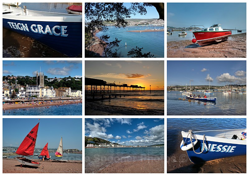 TS39 Boats and Views Collage Teignmouth and Shaldon - Greetings Cards Teignmouth and Shaldon