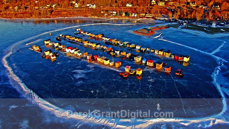 Renforth Ice Fishing Village - Aerial View - Rothesay NB Canada