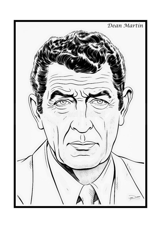Dean Martin Film Movie Poster Fine Art Print by Paul Duddell-Whispers & Strokes