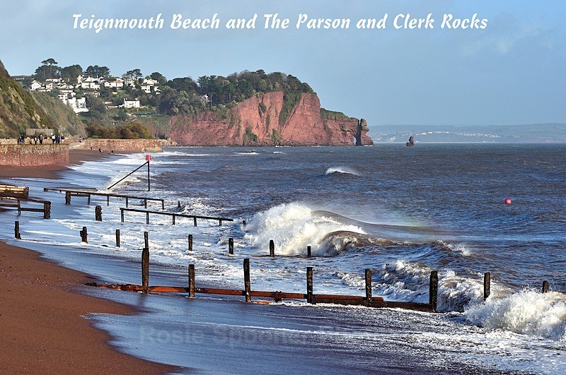 RSPO46 - Waves roll in on Teignmouth Beach - Teignmouth and Shaldon Postcards