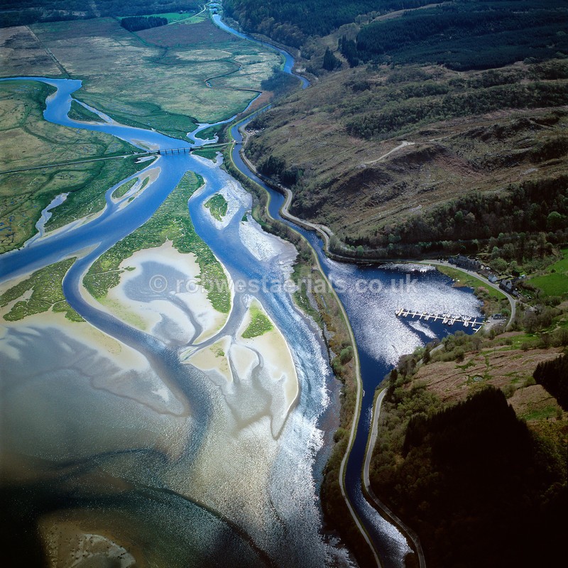 aerial pictures of Scotland west coast coastline at Crinan