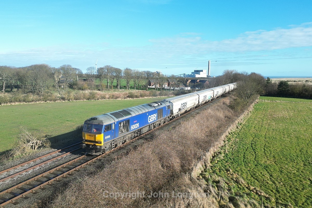 JL - 16.3.24 60026 6N85 Lynemouth - Tyne Dock, Woodhorn South - Blyth & Tyne (north to south)