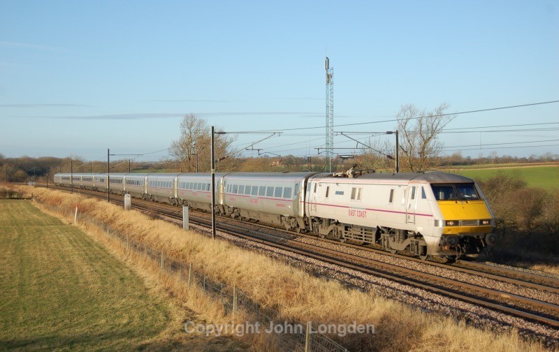 8.1.12 91117 08.00 Kings Cross - Edinburgh, Ricknall Grange - East Coast Main Line (north to south)