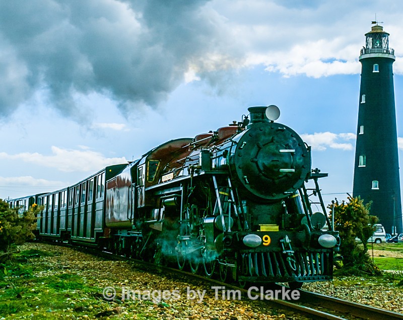   Winston Churchill Steam Train with High Light Tower Dungeness  47772 - Miscellaneous/Street