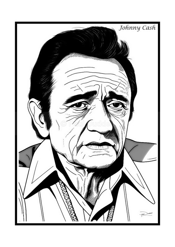 Johnny Cash Film Movie Poster Fine Art Print by Paul Duddell-Whispers & Strokes